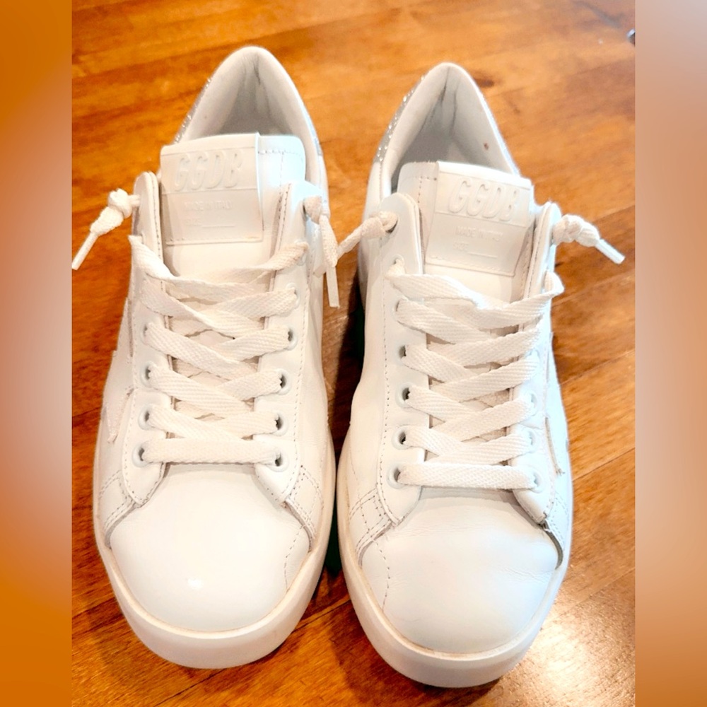 Golden Goose Pure Star White Silver Sparkle